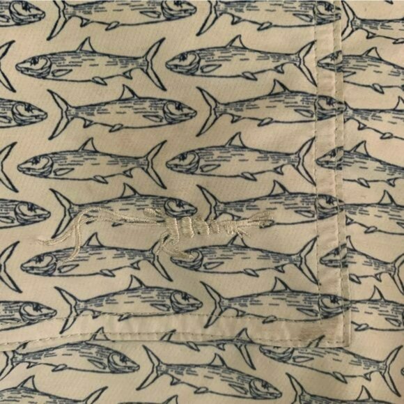 True flies men’s size xx-large board shorts with fish in blue and white - Picture 9 of 10